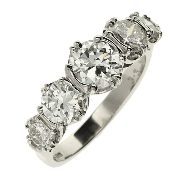Platinum 5 Stone Diamond ring - 3.35ct - Size S½
