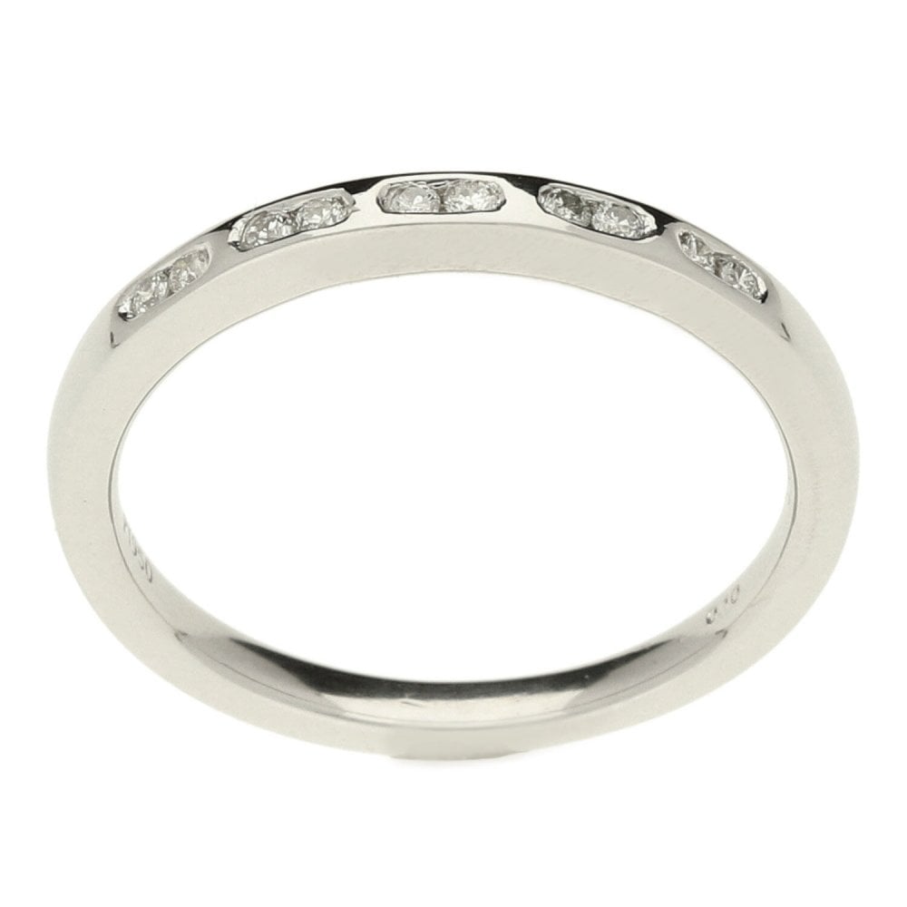 Platinum Ladies Diamond Set Band - Size L1/2