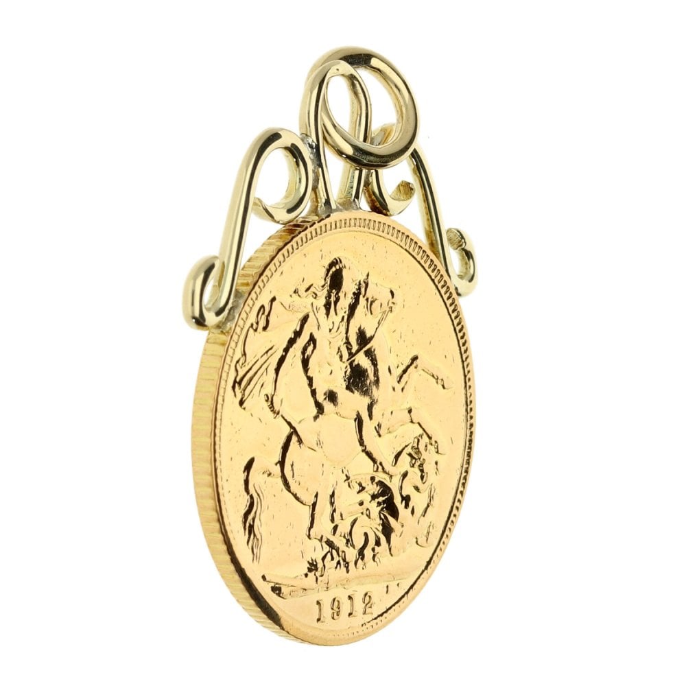 1912 Plain Full Sovereign King George V Pendant - 8.7g