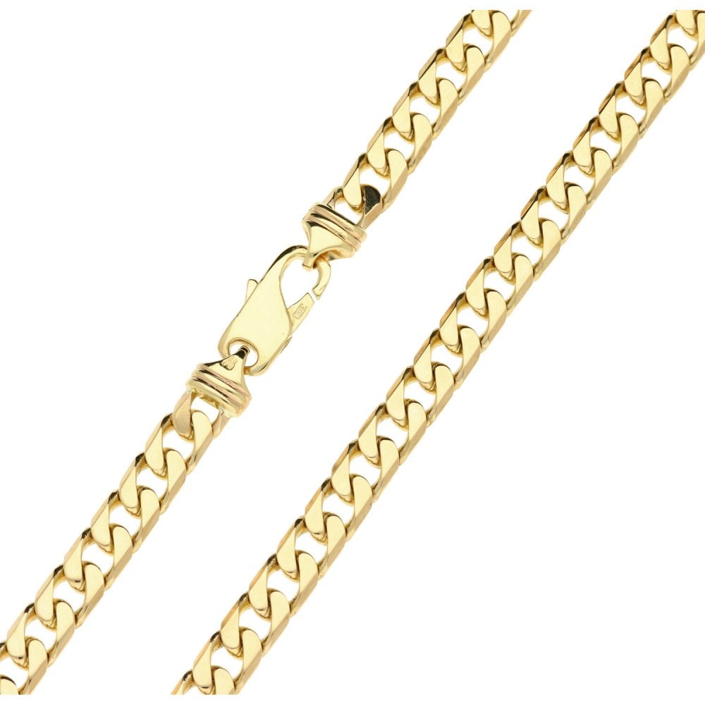 9ct Yellow Gold Gents Curb Chain- 22"