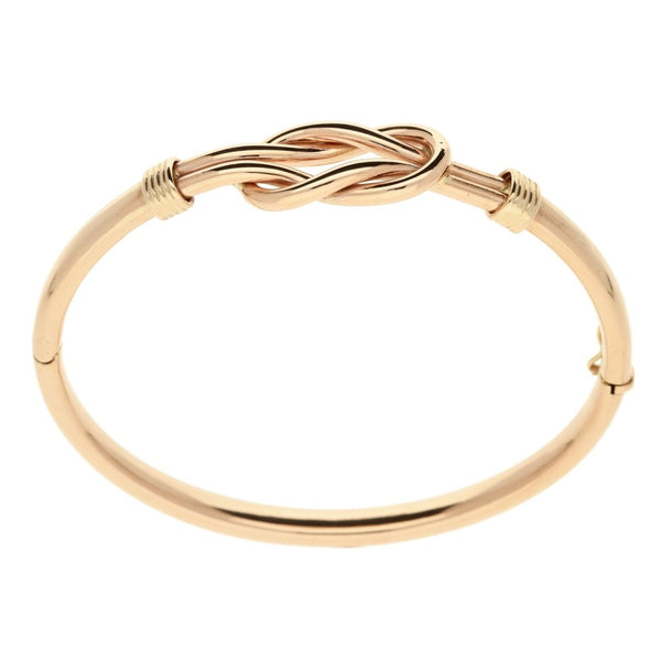 9ct Rose Gold Ladies Hollow Knot Bangle