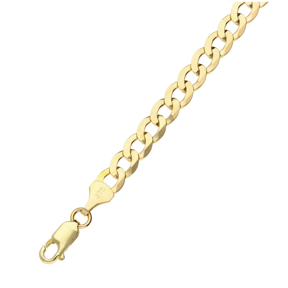 9ct Yellow Gold Gents Curb Chain -20"