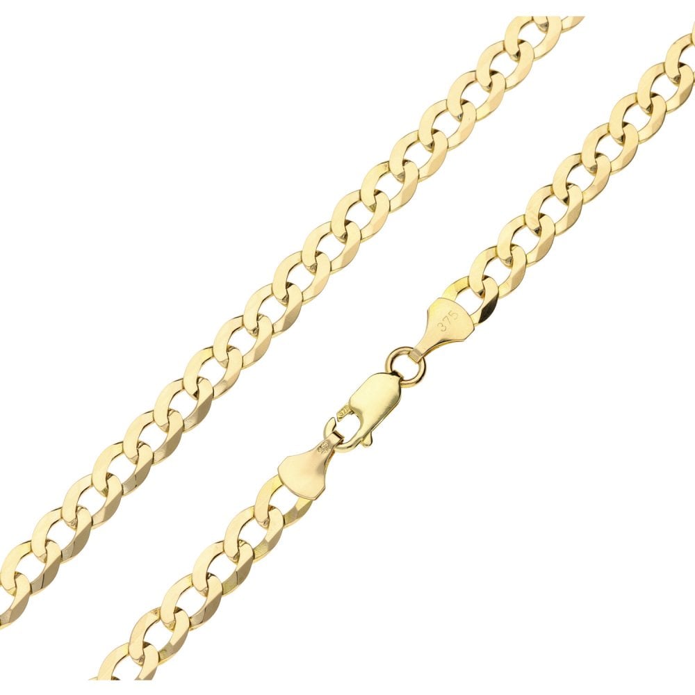 9ct Yellow Gold Gents Curb Chain -20"