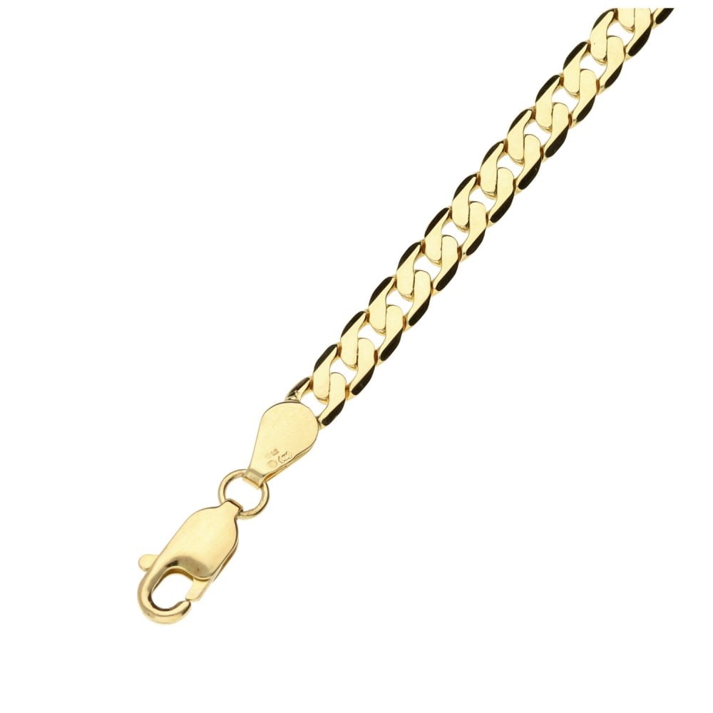 9ct Yellow Gold Ladies Curb Bracelet -7 1/2 inches