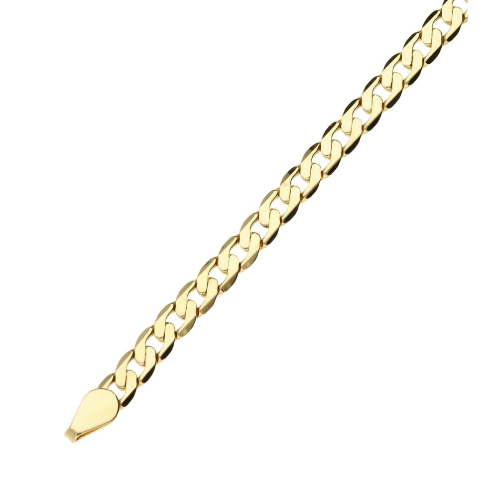 9ct Yellow Gold Ladies Curb Bracelet -7 1/2 inches