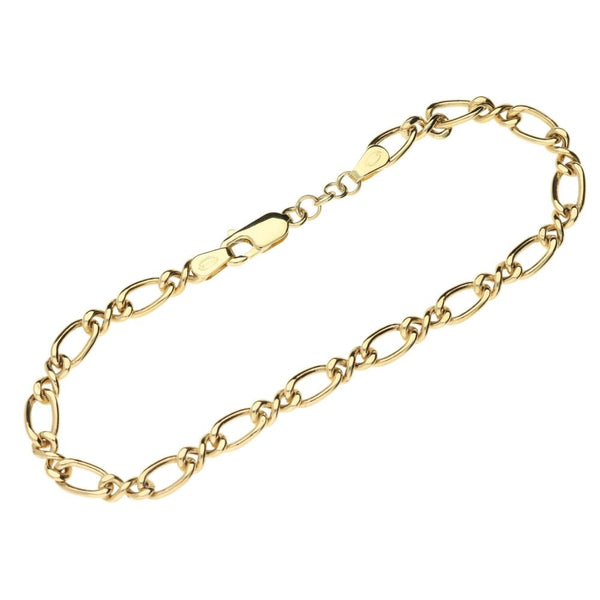 9ct Yellow Gold Ladies Fancy Figaro Bracelet -8"