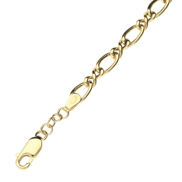 9ct Yellow Gold Ladies Fancy Figaro Bracelet -8"