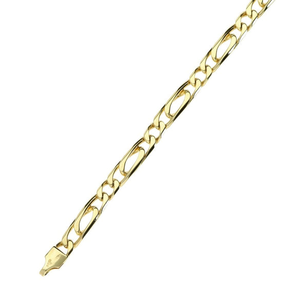 9ct Yellow Gold Figaro Bracelet Ladies -7.5"