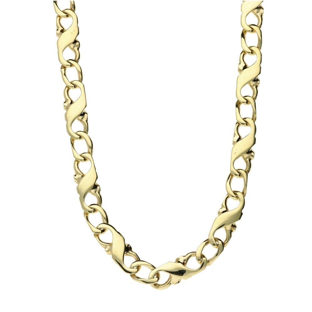 9ct Yellow Gold Gents Figure 8 Fancy Chain -22"