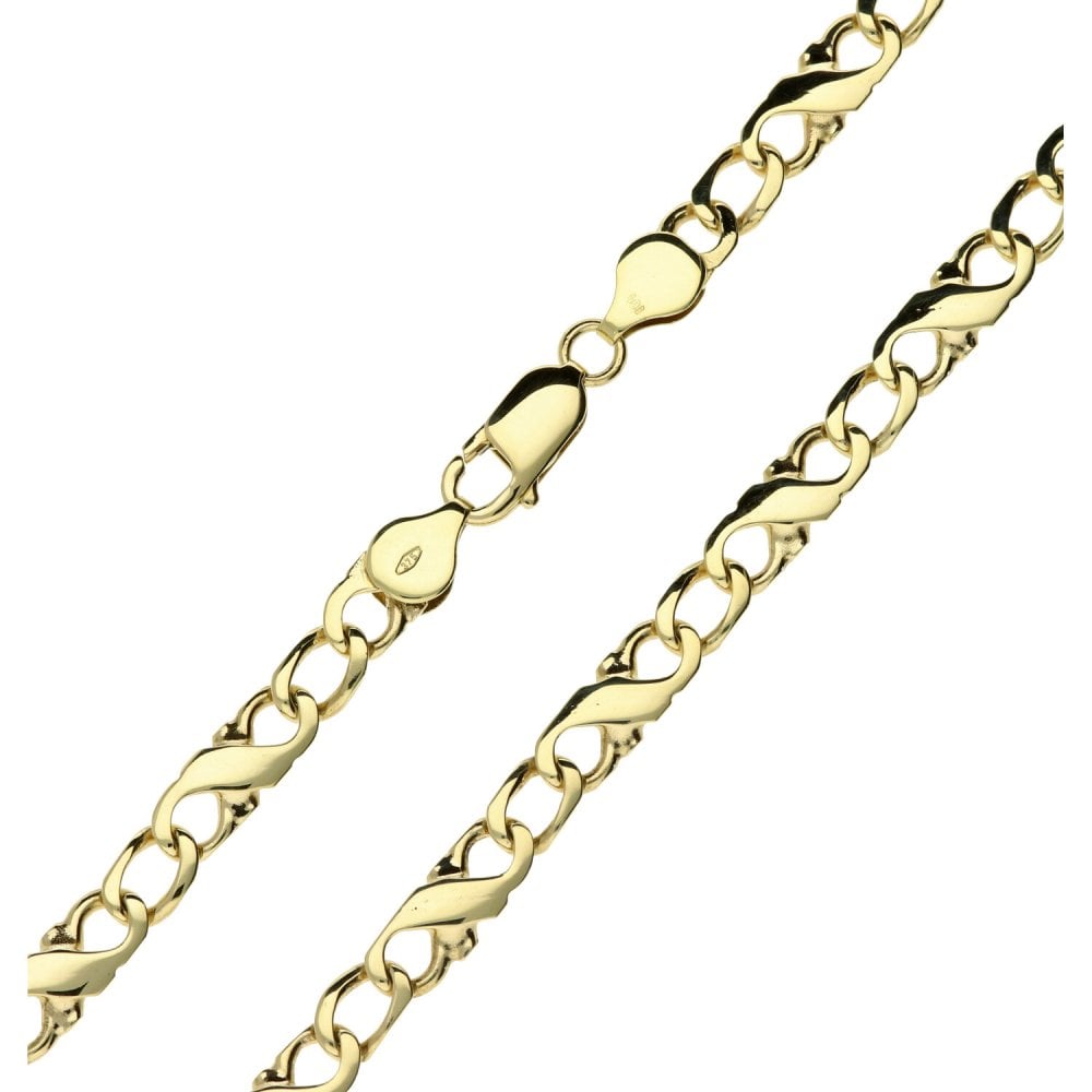 9ct Yellow Gold Gents Figure 8 Fancy Chain -22"