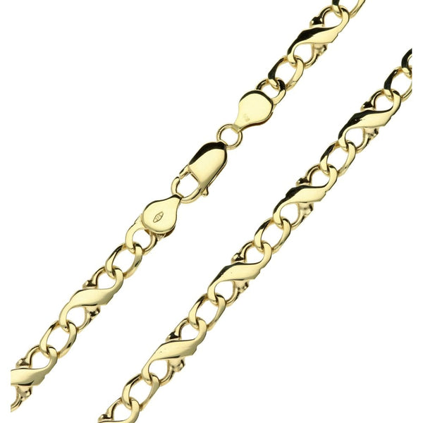9ct Yellow Gold Gents Figure 8 Fancy Chain -22"