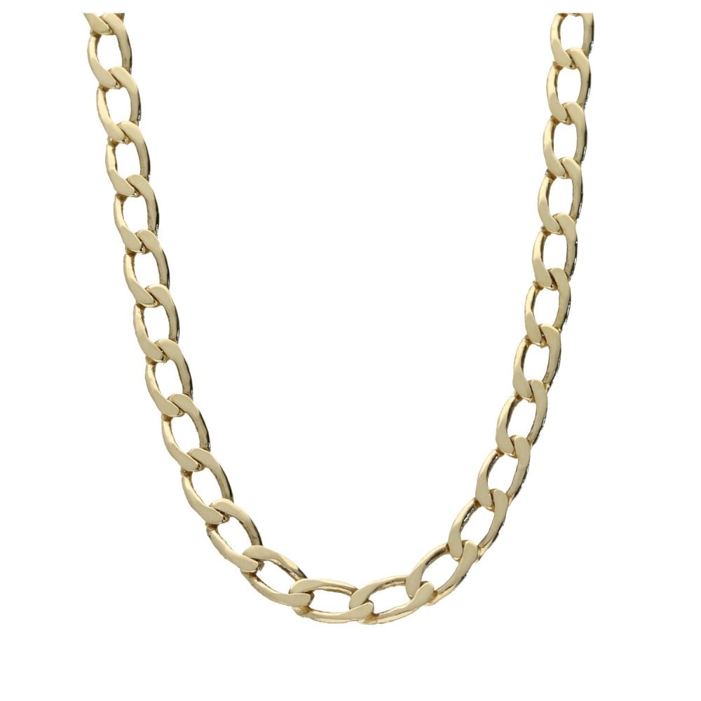 9ct Yellow Gold Ladies Curb Chain - 18" - 10.0g