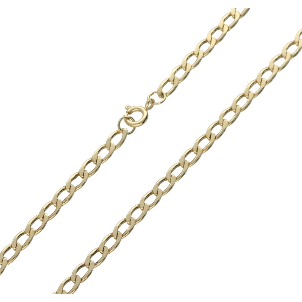 9ct Yellow Gold Ladies Curb Chain - 18" - 10.0g