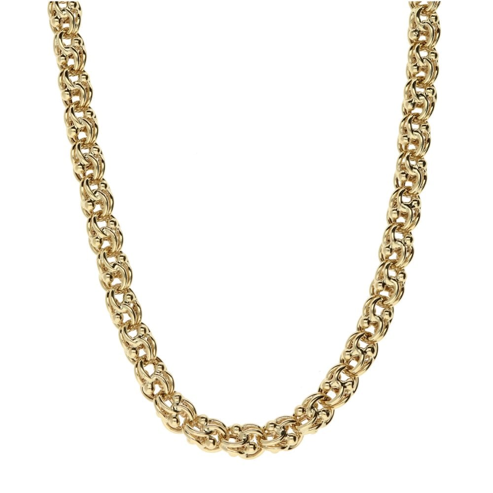 9ct Yellow Gold Ladies Fancy Link Chain - 24" - 29.7g