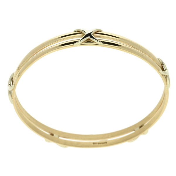 9ct Yellow Gold Double Row Bangle