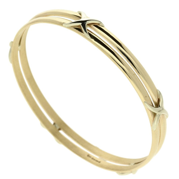 9ct Yellow Gold Double Row Bangle