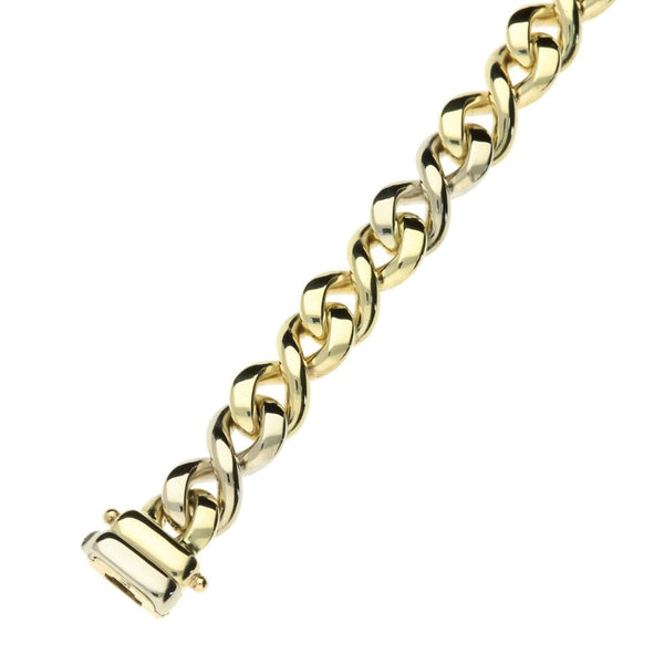 9ct Yellow Gold Twist Curb Chain Bracelet - 7" - 43.9g