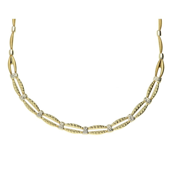 9ct Mixed Gold Patterned Fancy Necklace