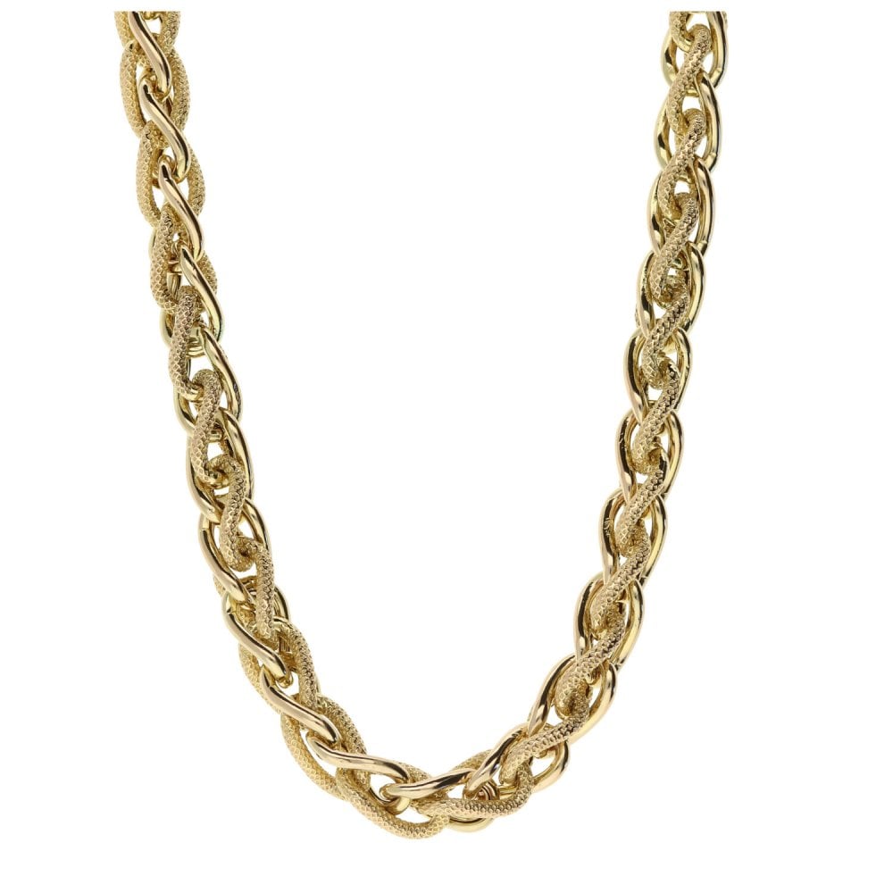 9ct Yellow Gold Fancy Spiga Chain -24"