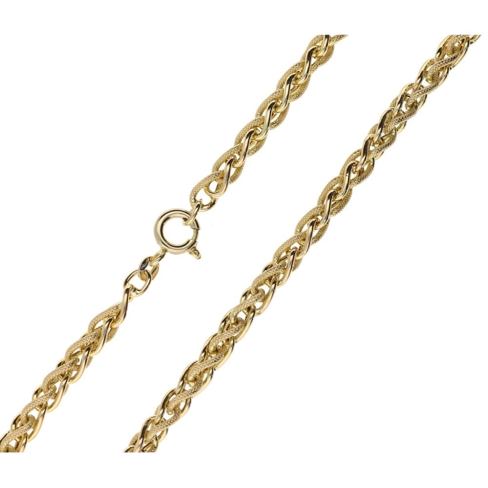 9ct Yellow Gold Fancy Spiga Chain -24"