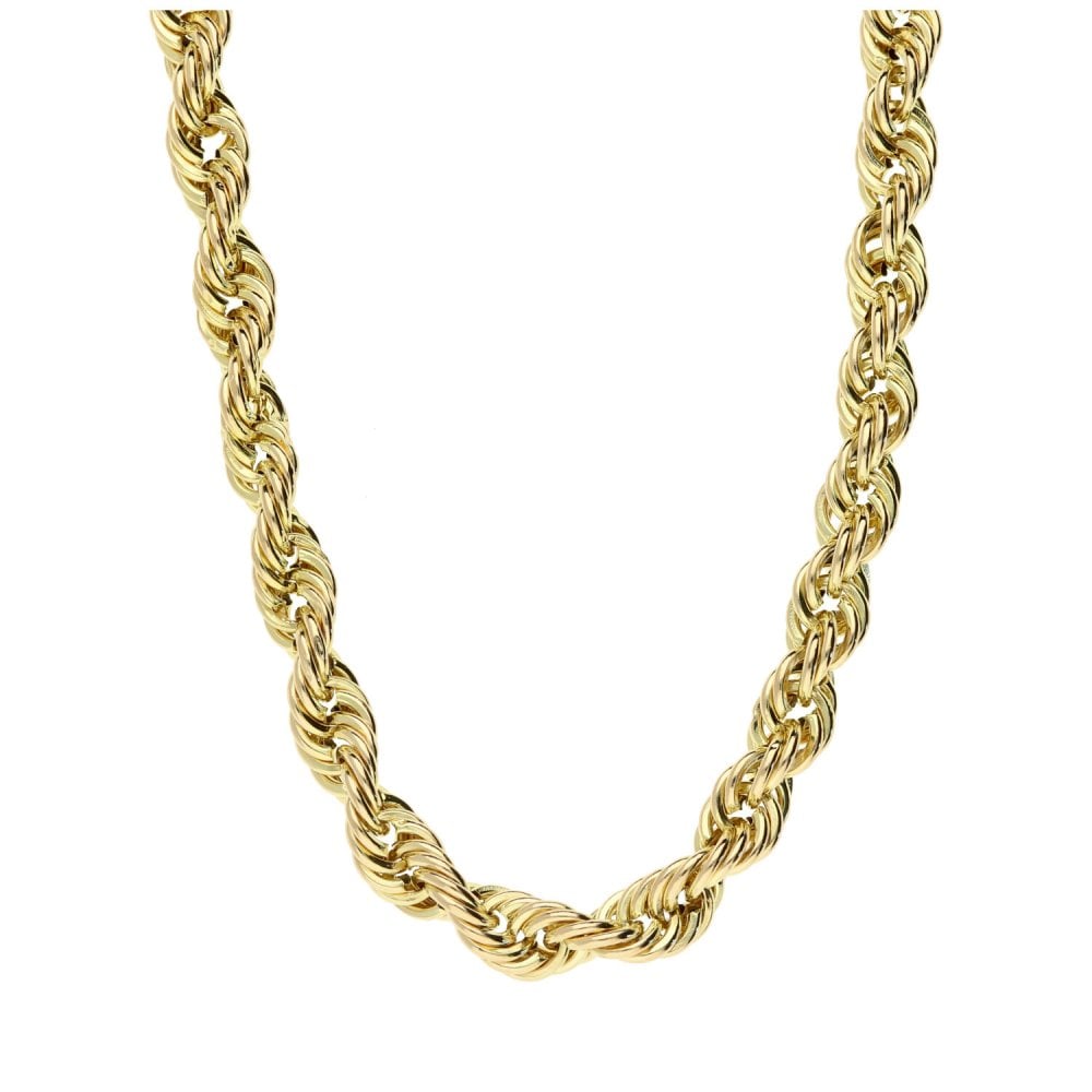 9ct Yellow Gold Ladies Hollow Rope Chain -18"