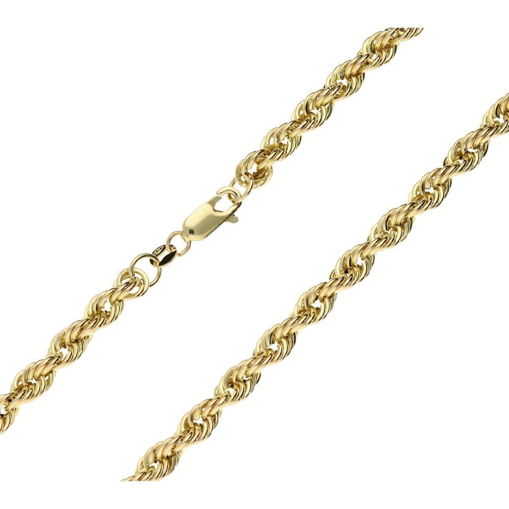 9ct Yellow Gold Ladies Hollow Rope Chain -18"
