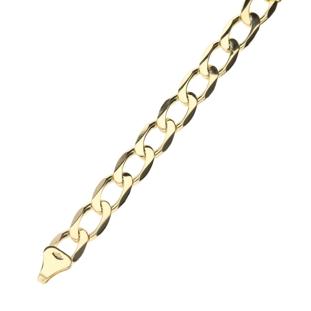 9ct Yellow Gold Gents Curb ID Bracelet -8"