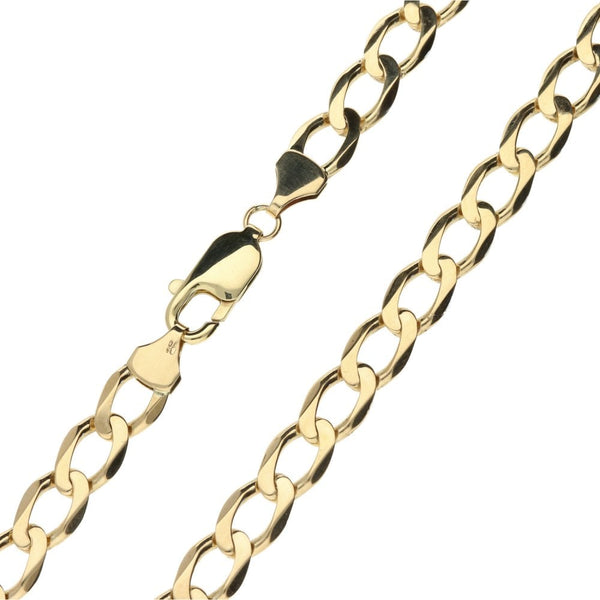 9ct Yellow Gold Gents Curb Chain - 18" - 22.7g
