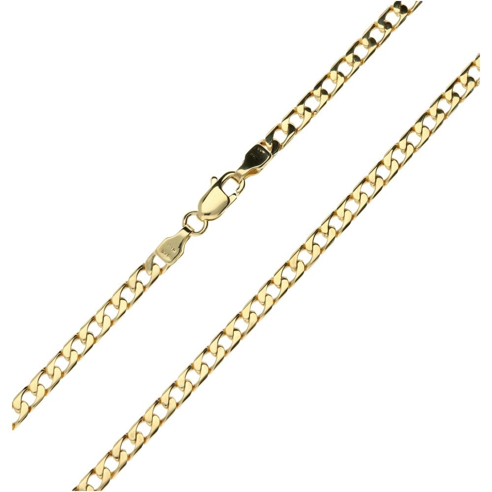 9ct Yellow Gold Gents Curb Chain-22"