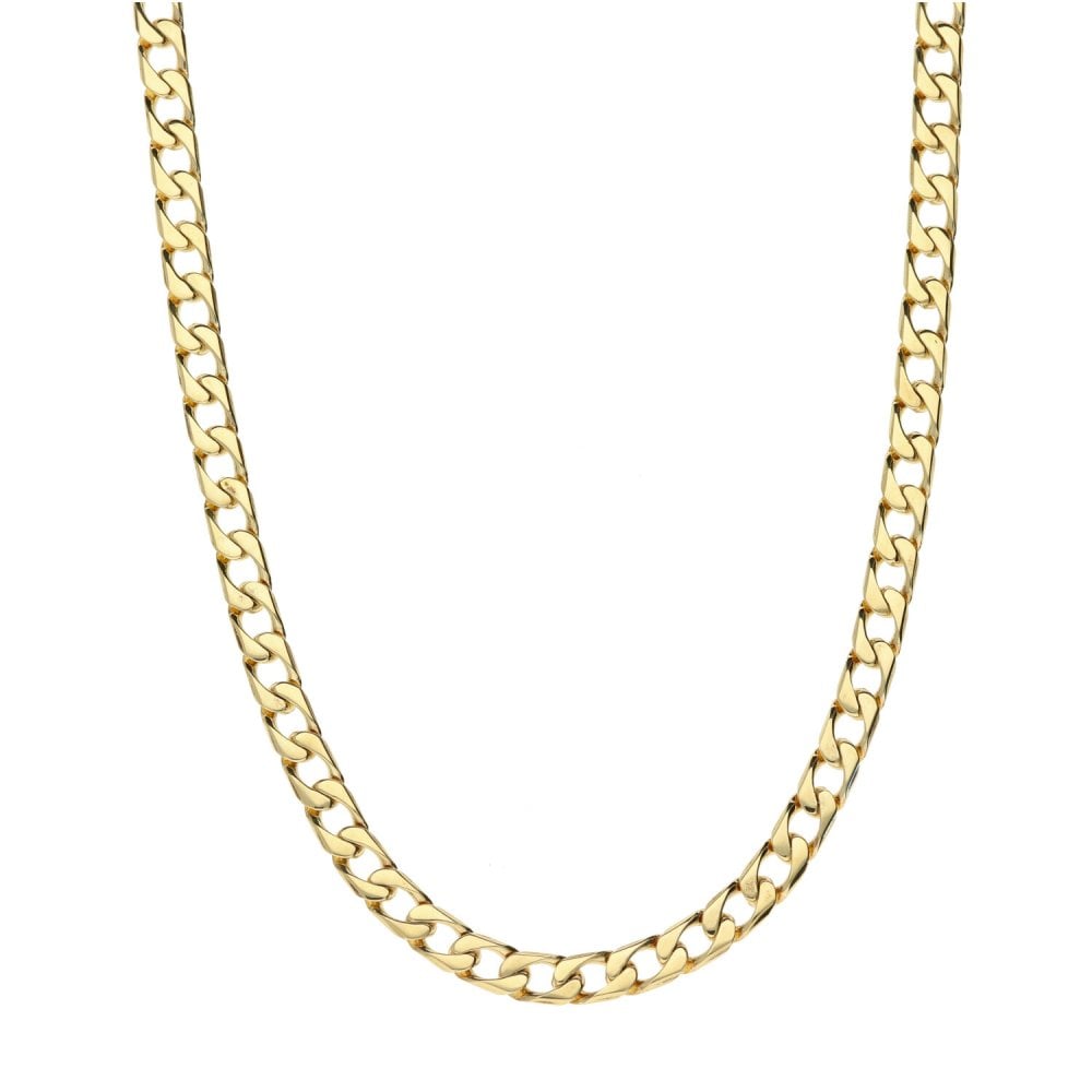 9ct Yellow Gold Gents Curb Chain-22"