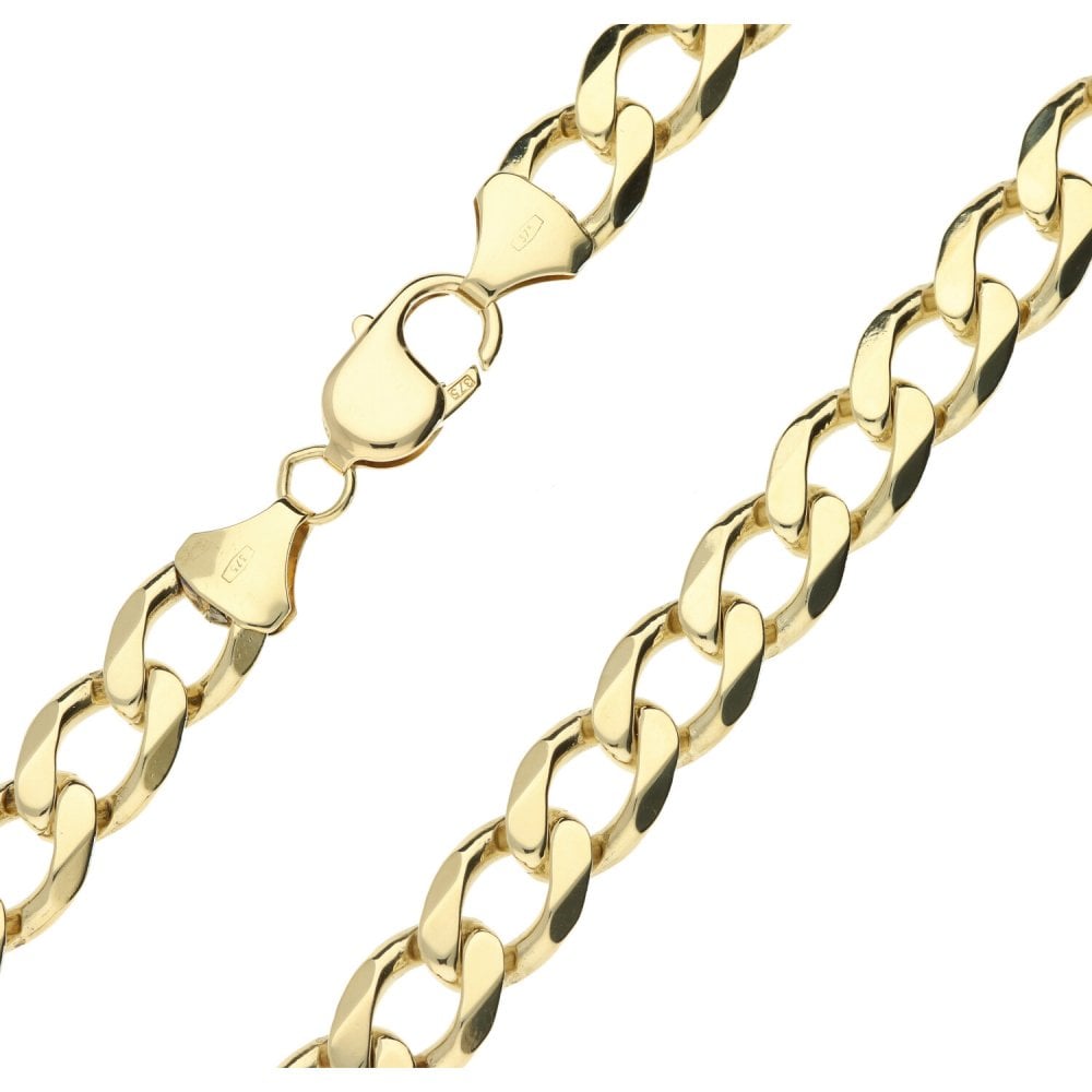 9ct Yellow Gold Gents Heavy Curb Chain - 22"