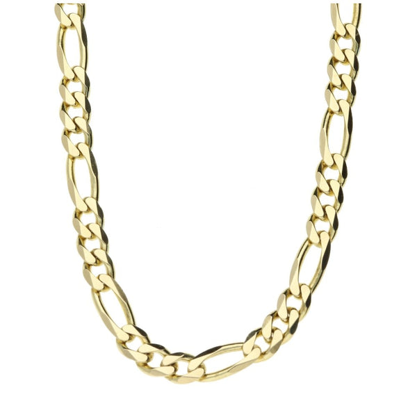 9ct Yellow Gold Gents Figaro Chain - 20" - 21.2g