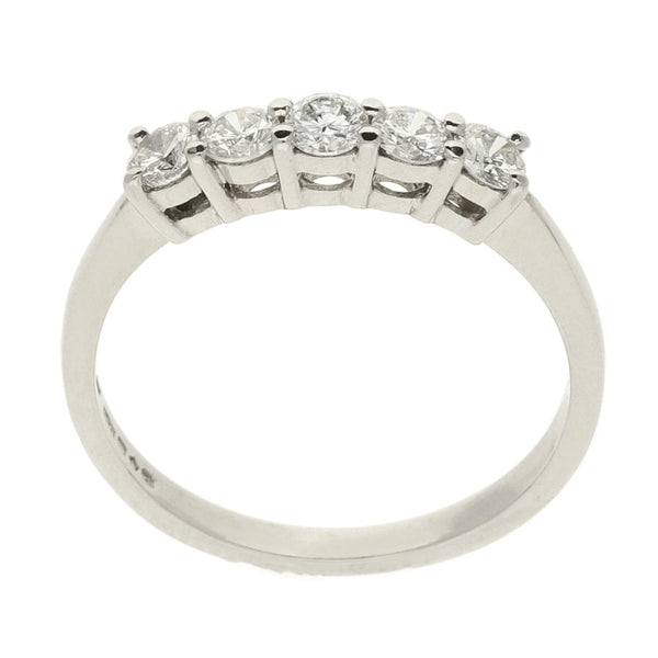 Platinum Five Stone Diamond Half Eternity Ring- Size M