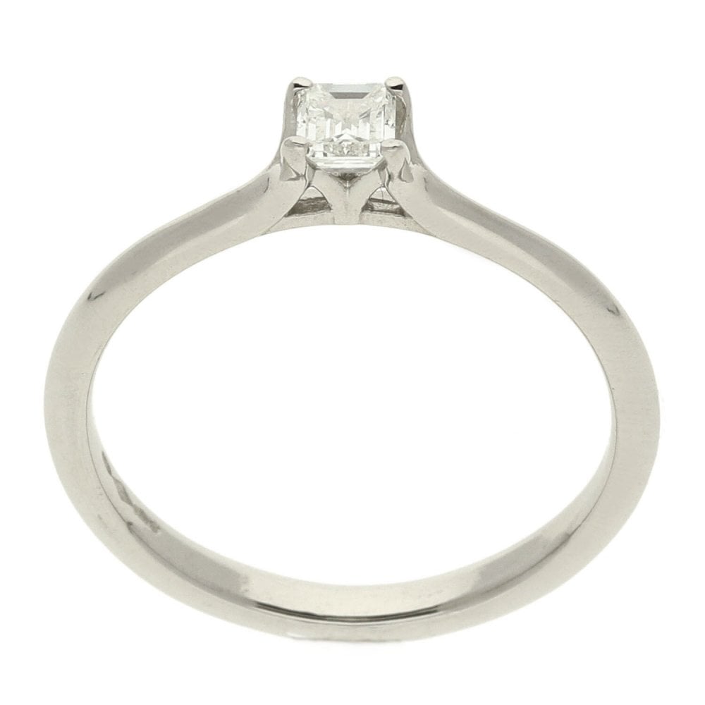 Platinum Radiant Cut Diamond Solitaire Ring- Size M1/2