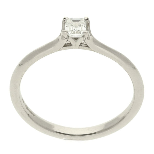 Platinum Radiant Cut Diamond Solitaire Ring- Size M1/2