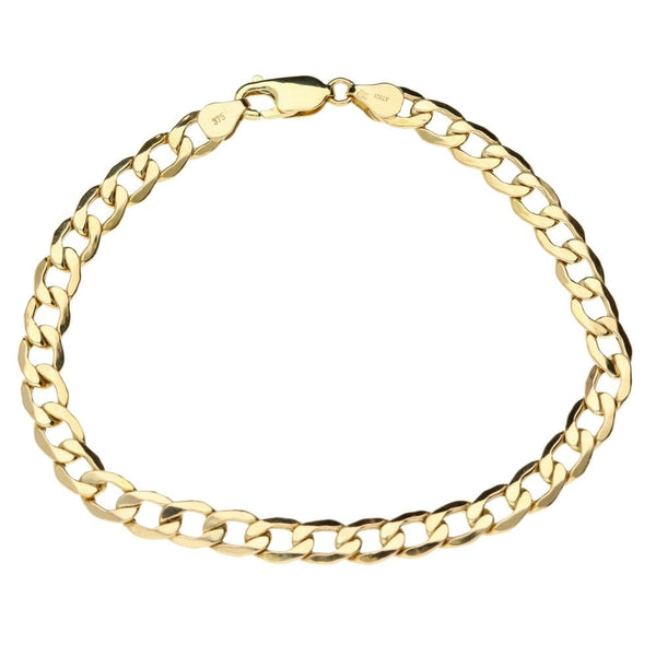 9ct Yellow Gold Ladies Curb Bracelet-8"