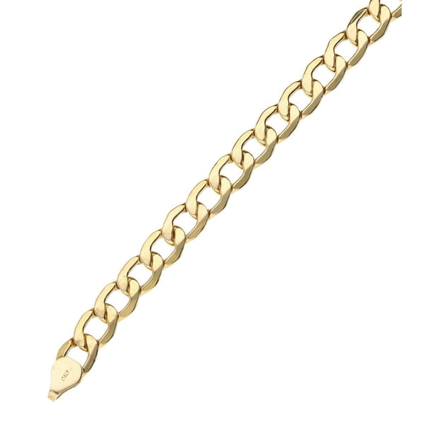 9ct Yellow Gold Ladies Curb Bracelet-8"