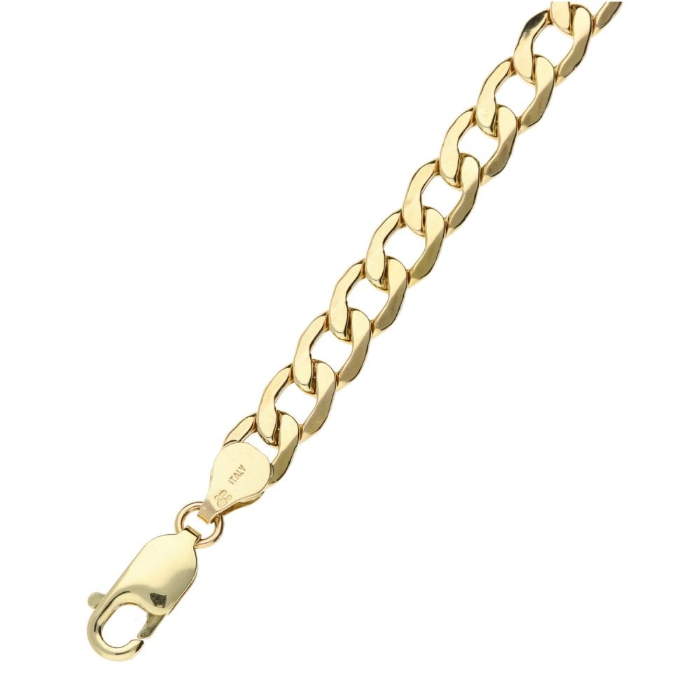 9ct Yellow Gold Ladies Curb Bracelet-8"