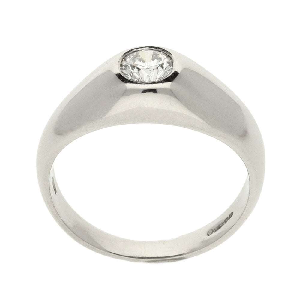 Platinum Gents Diamond Solitaire Ring -Size O