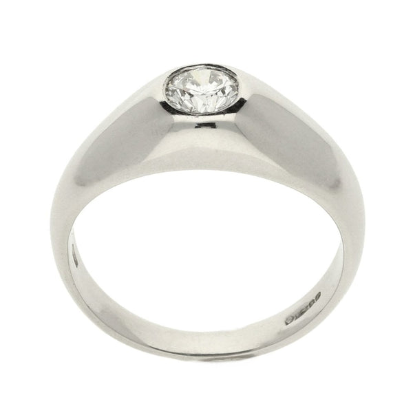 Platinum Gents Diamond Solitaire Ring -Size O