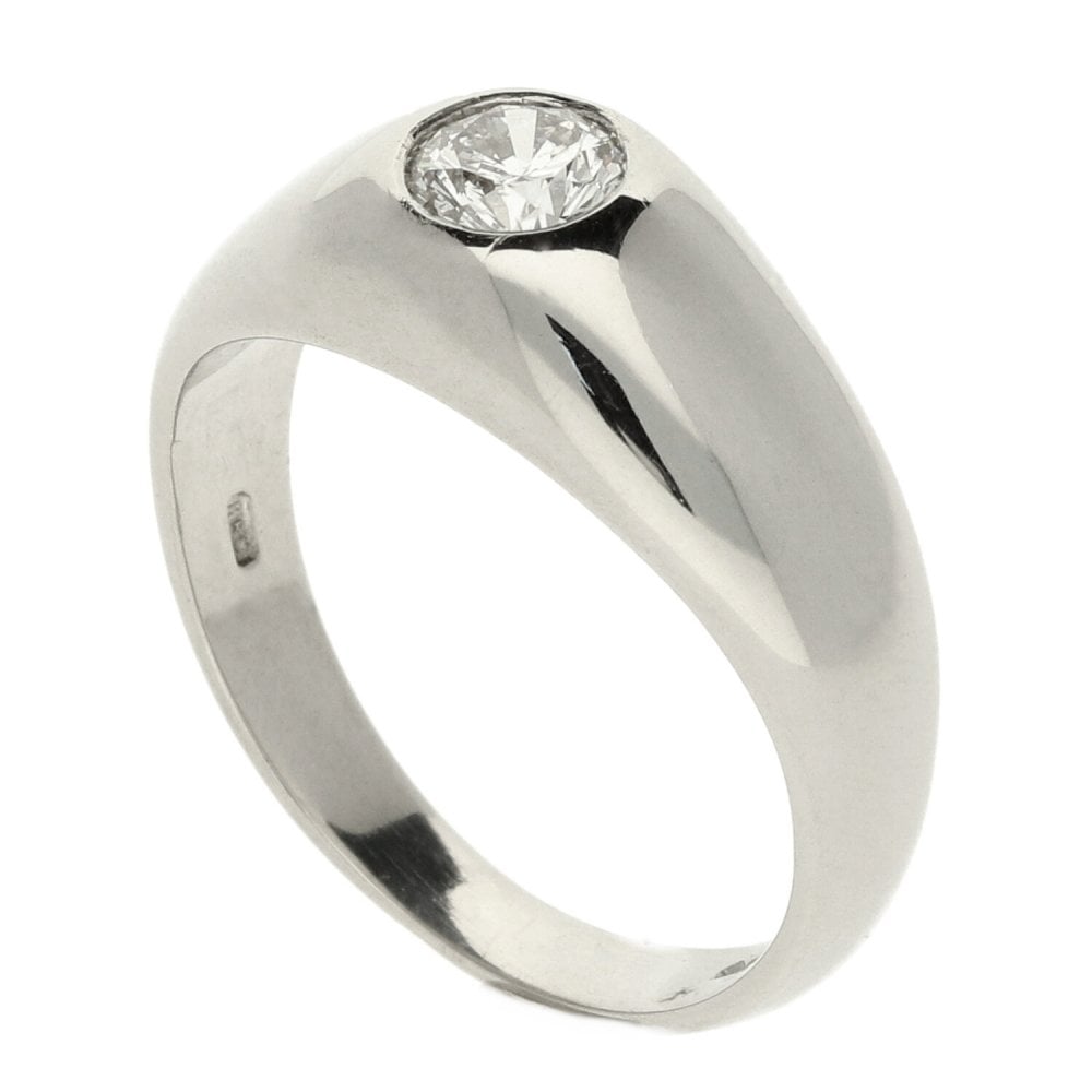 Platinum Gents Diamond Solitaire Ring -Size O