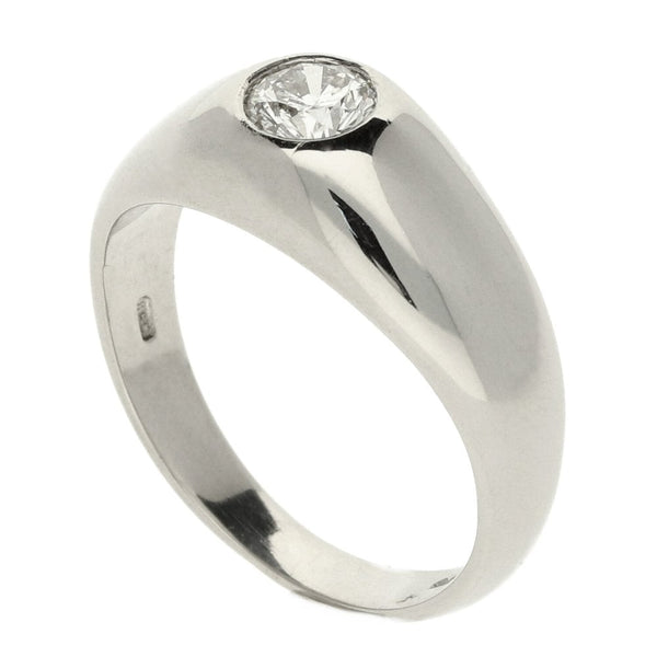 Platinum Gents Diamond Solitaire Ring -Size O