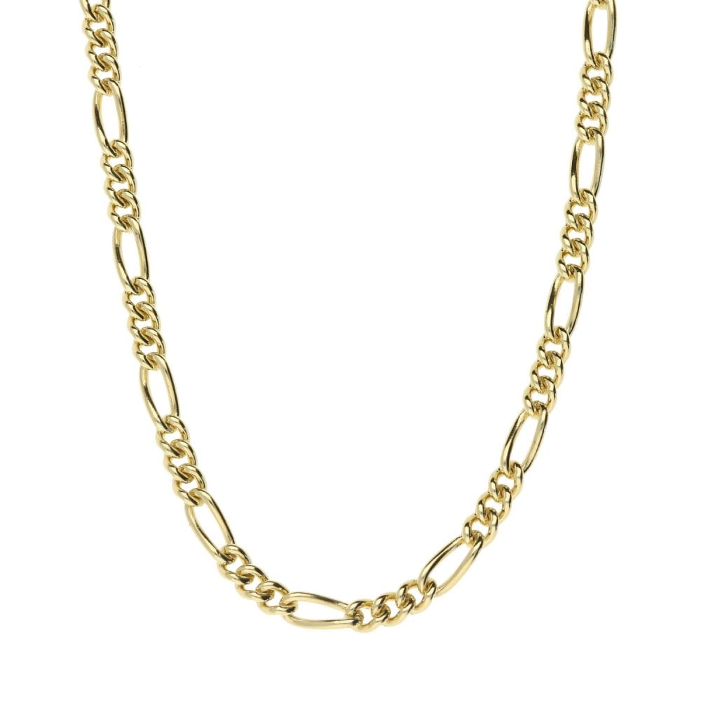 9ct Yellow Gold Ladies Twist Figaro Chain - 20" - 16.0g