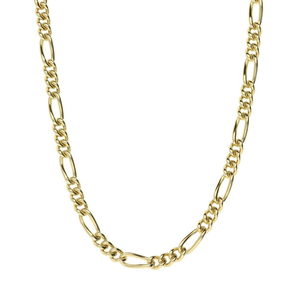 9ct Yellow Gold Ladies Twist Figaro Chain - 20" - 16.0g