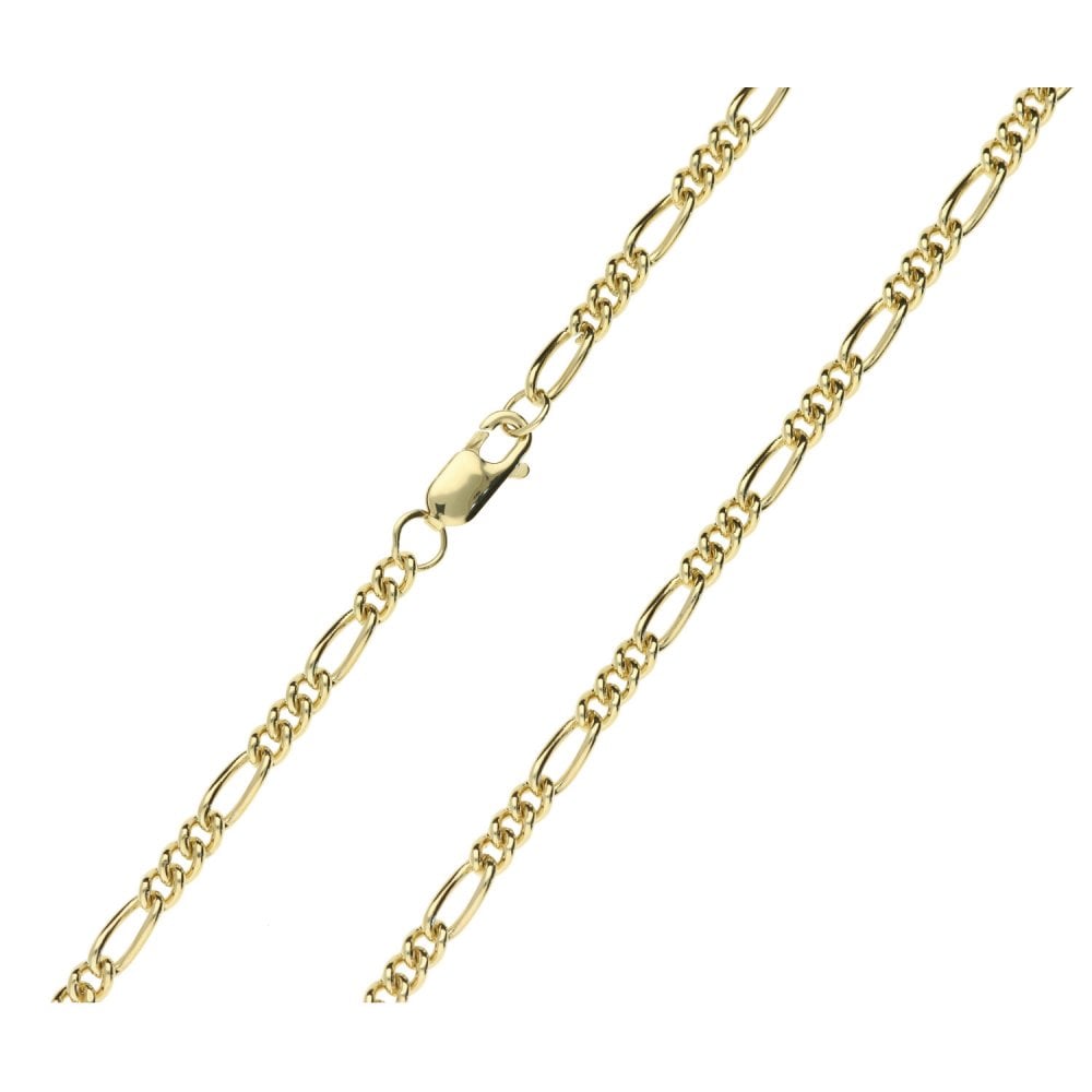 9ct Yellow Gold Ladies Twist Figaro Chain - 20" - 16.0g
