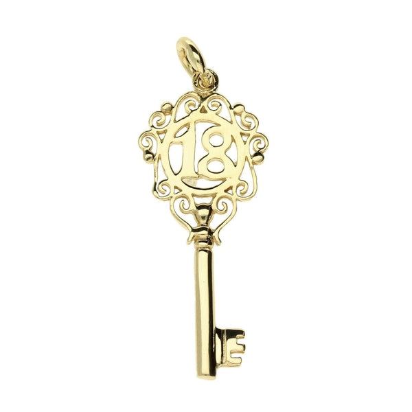 9ct Gold 18th Key Charm - 1.4g