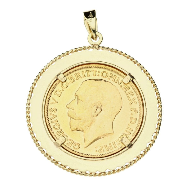 1914 Gold Full Sovereign Pendant - 11.2g