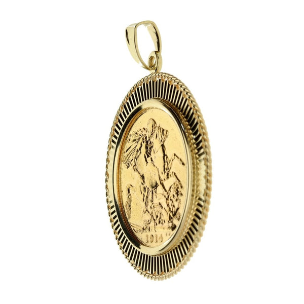 1914 Gold Full Sovereign Pendant - 11.2g