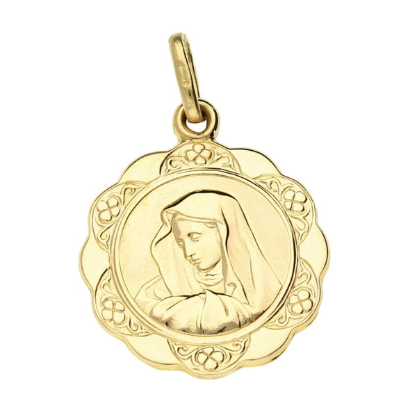 9ct Yellow Gold Small Madonna Pendant - 1.1g