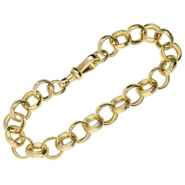 9ct Yellow Gold Roller Belcher Bracelet
